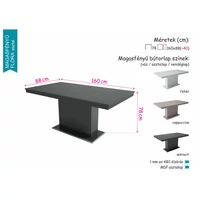Magasfényű Flóra Asztal Magasfényű Flóra Asztal